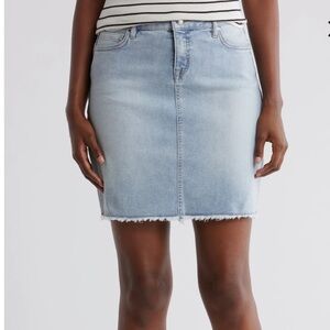 NWOT Tommy Bahama Boracay Indigo Raw Edge Denim Skirt Size 12 Light Wash